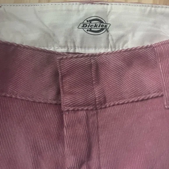 Dickies Pink Corduroy Wide Leg Pants pockets high waist pockets NWOT - Picture 9 of 9